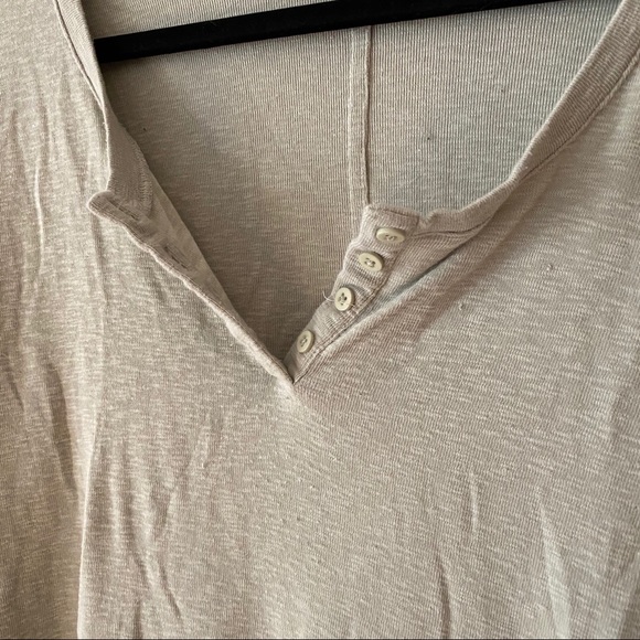 Marled by Reunited Clothing Green Vneck Button Tee - Picture 2 of 4